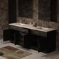 Lexora Home Abbey 84" Double Bathroom Vanity in Black Oak with 2 cm White Quartz Top and Rectangular Sinks, , large