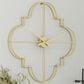 Maple and Jade Open Frame Quatrefoil Decorative Wall Clock in Satin Gold, , large