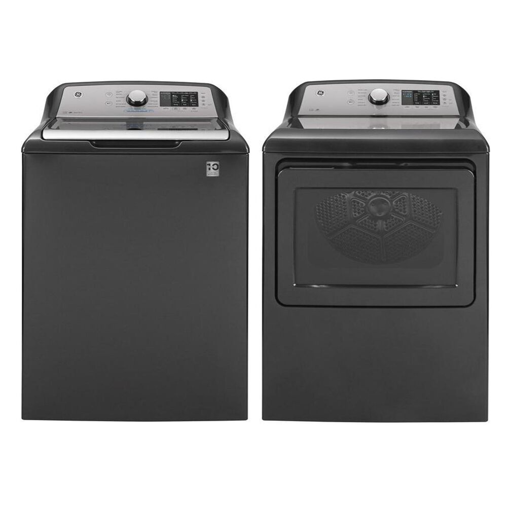 GE Appliances 4.6 Cu. Ft. Top Load Washer with Agitator and 7.4 Cu. Ft. Electric Dryer Laundry Pair in Diamond Gray , , large