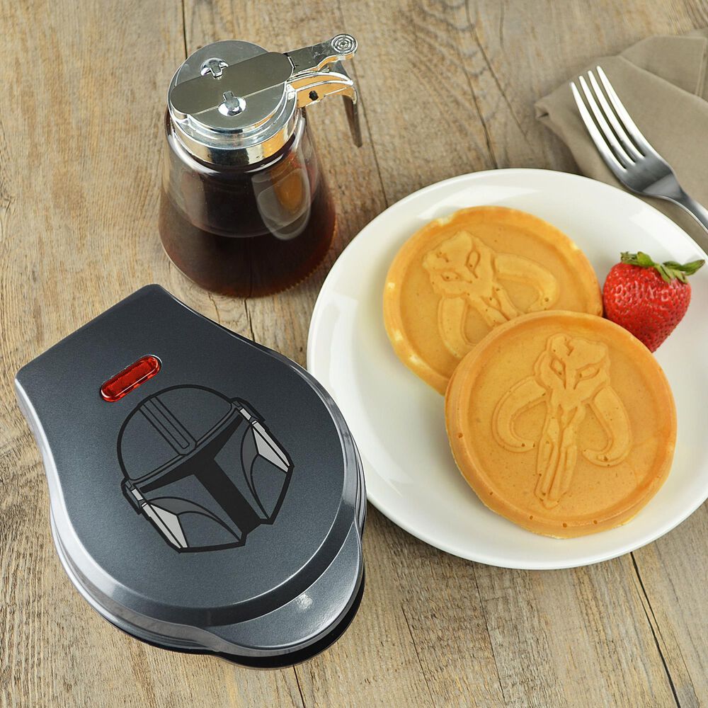 Disney 4" Round The Mandalorian Mini Waffle Maker in Silver, , large