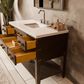 Lexora Home Norwalk 48" Single Bathroom Vanity in Brown Oak with White Cultured Marble Top and Rectangular Sink, , large