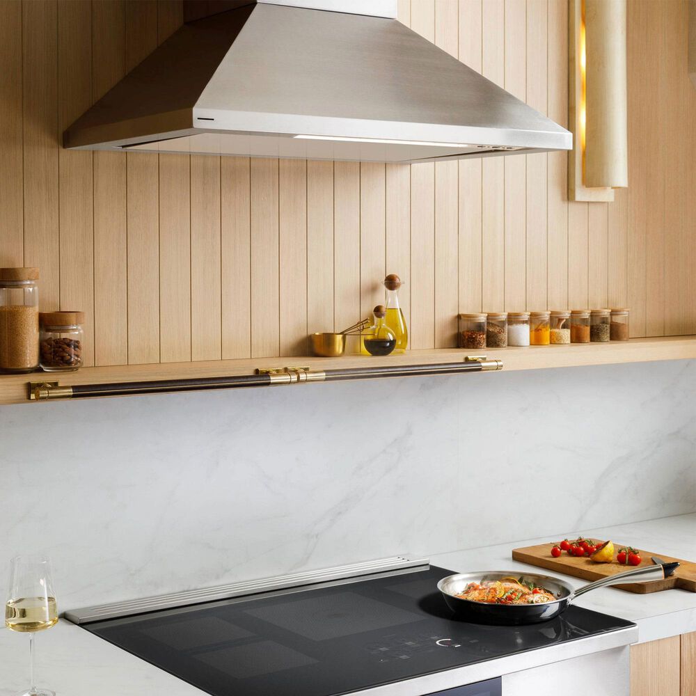 Monogram 48&quot; Wall-Mounted Pyramid Chimney Vent Hood with Air Quality Sensors in Stainless Steel, , large