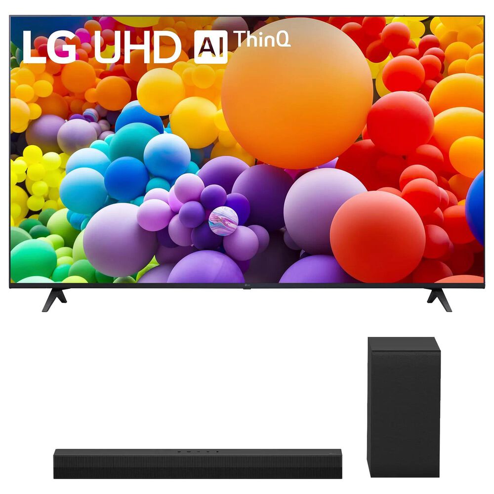 LG 50" Class UHD Series 4K UHD - Smart TV with 2.1 Channel Sound Bar and Wireless Subwoofer in Black, , large