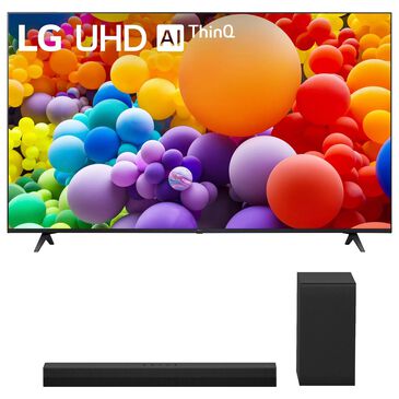 LG 50" Class UHD Series 4K UHD - Smart TV with 2.1 Channel Sound Bar and Wireless Subwoofer in Black, , large