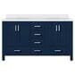 Lexora Home Jacques 60" Double Bathroom Vanity in Navy Blue with 2 cm White Quartz Top and Rectangular Sinks, , large