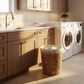 Household Essentials Wicker Basket Laundry Hamper with Liner in Brown, , large