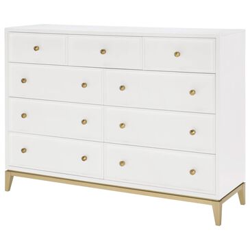 Legacy Classic Chelsea 9-Drawer Bureau in White and Gold, , large
