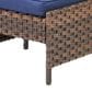 Sunwell Garden 14.4" Ottoman with Navy Cushion in Brown (Set of 2), , large