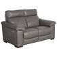 Natuzzi Editions Estremo Leather Loveseat with Dual Power Motion in Sauvage Dark Gray, , large