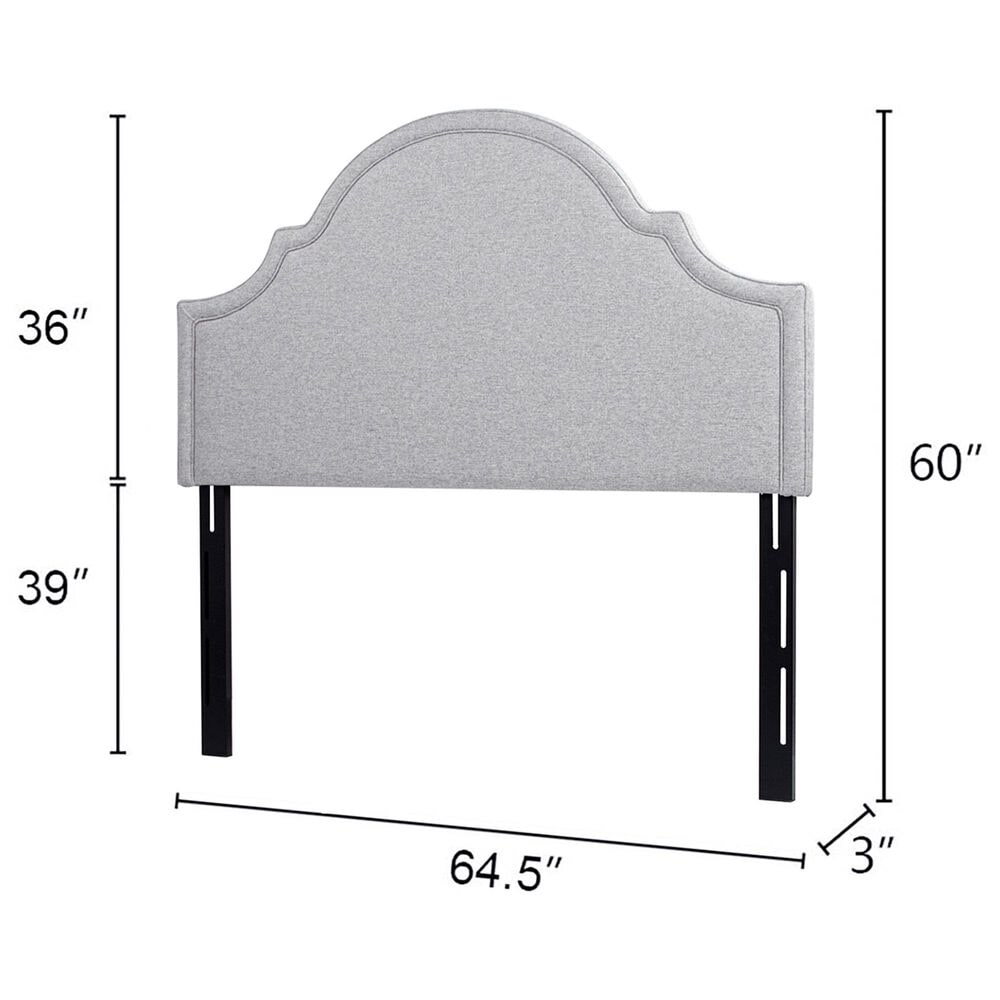 Jennifer Taylor Home Catherine Queen Upholstered Panel Headboard in Light Grey, , large