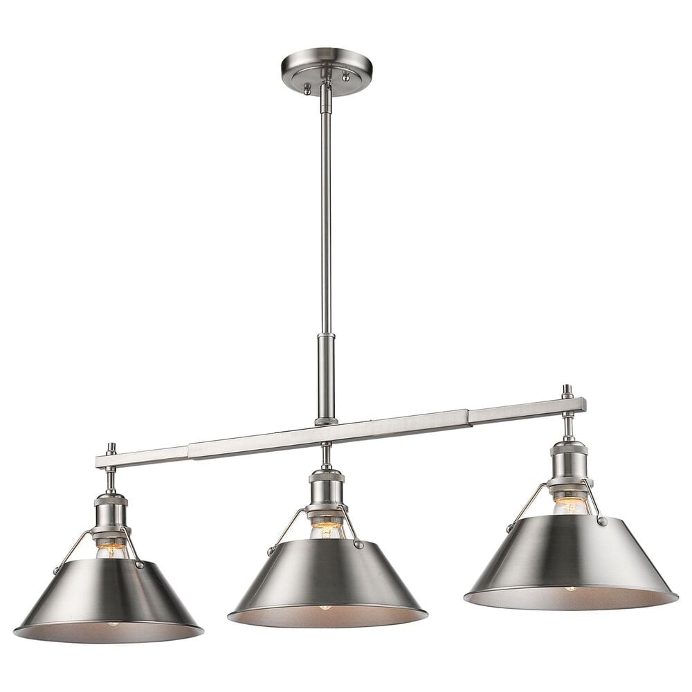Golden Lighting Orwell 3-Light Linear Pendant in Pewter, , large