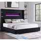 Coaster Tisdall Eastern King Upholstered Fireplace Bed in Black, , large