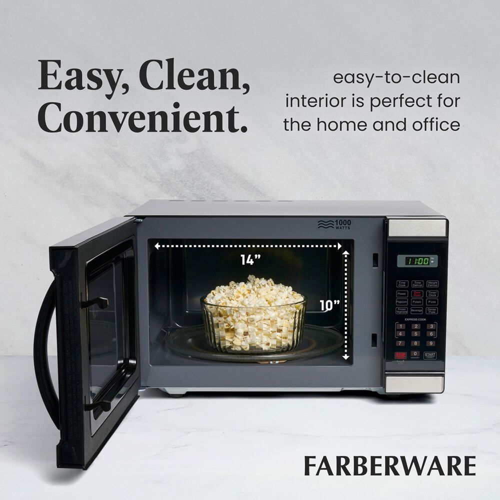 Faberware Professional 1.1 Cu. Ft. Microwave Oven in Stainless Steel, , large