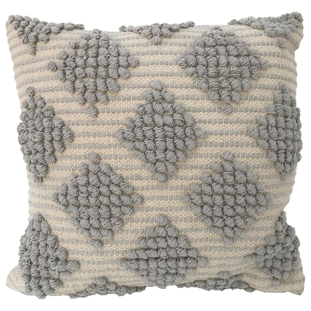 India House 83442 20" Square Throw Pillow in Steely, , large