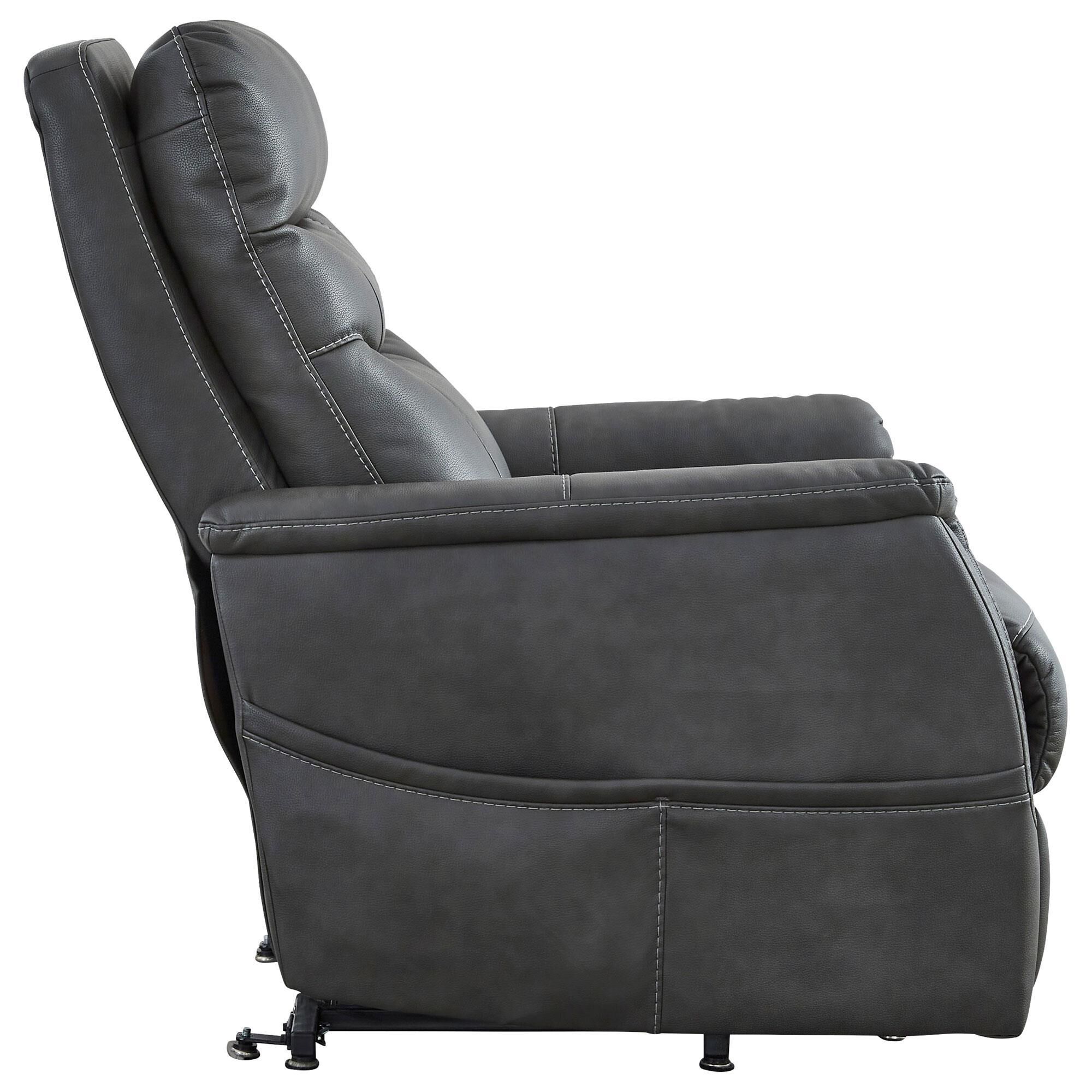 Ashley Strawbill Power Lift Recliner in Shadow