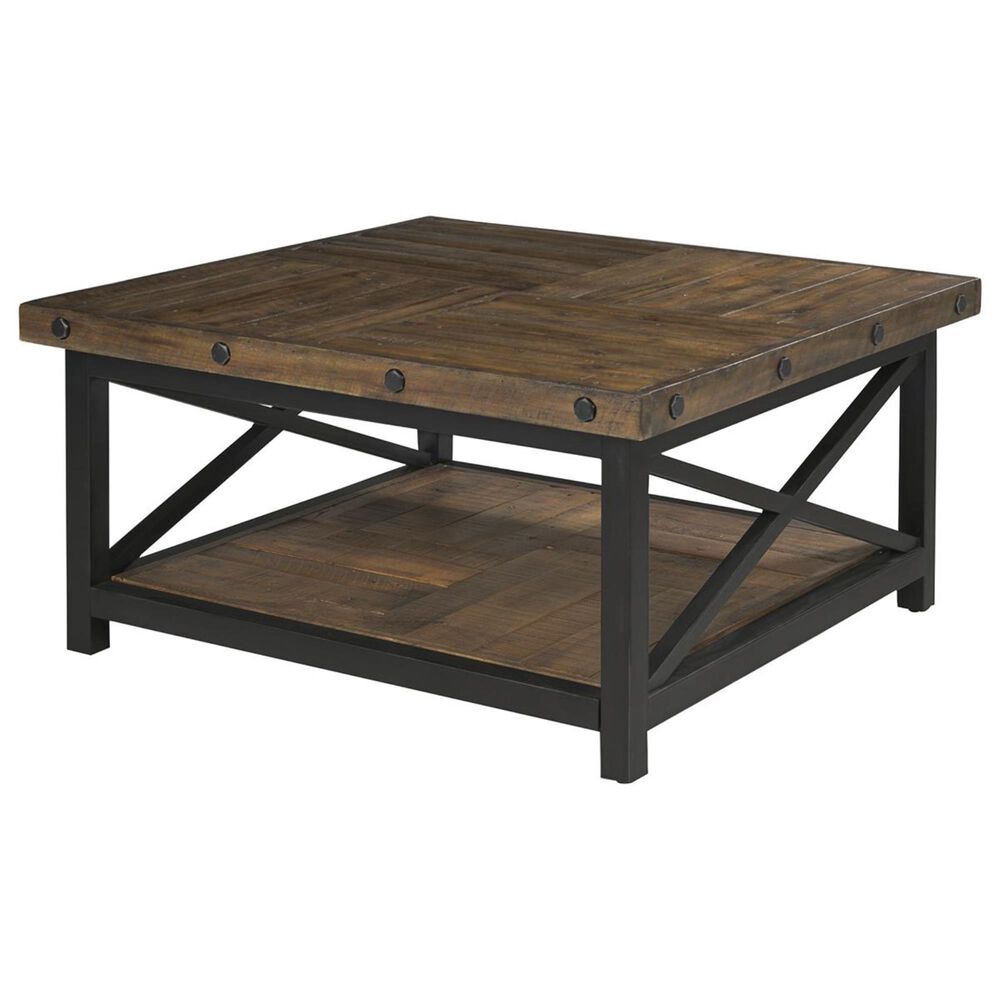 Flexsteel Carpenter Square Cocktail Table in Oiled Oak, , large