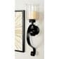 Maple and Jade 27" Handmade Pillar Scroll Indoor/Outdoor Wall Sconce in Matte Black and Clear, , large