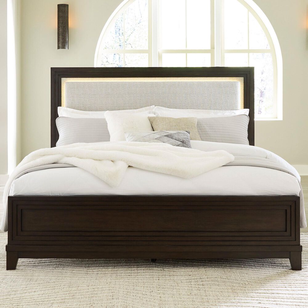 Ashley Neymorton Queen Panel Bed in Dark Grayish Brown, , large