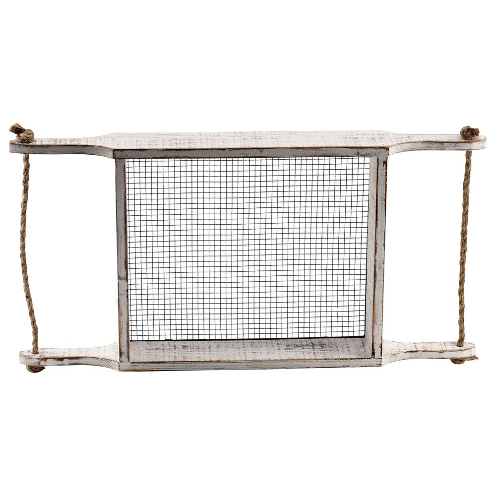 VIP Home and Garden Wood Sifter Box Decor in White and Gray, , large