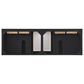 James Martin Vanities Lorelai 72" Double Vanity in Black Onyx with Single Hole 3 cm White Zeus Quartz Top & Backsplash, , large