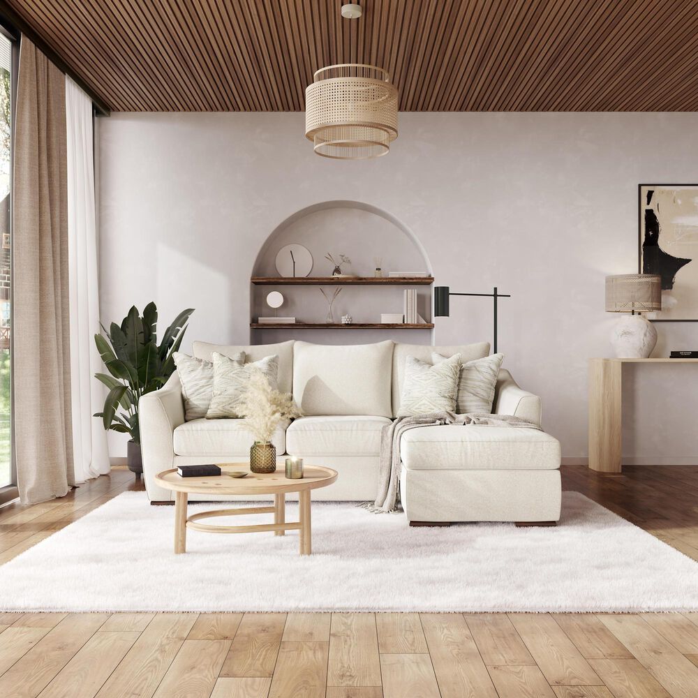 Xenia Contemporary Sofa Chaise in Vibrant Vision Oatmeal, , large