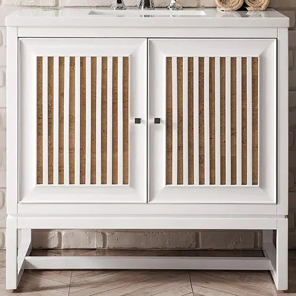 James Martin Vanities Athens 36" Single Vanity Base in Bright White, , large