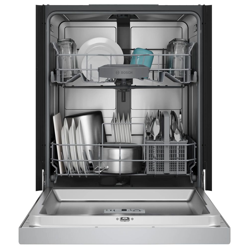 Bosch 100 Series 24&quot; Built-In Recessed Handle Dishwasher with 8 Wash Cycles in Stainless Steel, , large