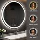 HOMLUX 32" Round LED Bathroom Makeup Mirror in Silver, , large