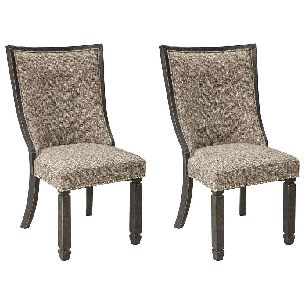 Ashley Tyler Creek Dining Chair Set of 2 in Black and Grayish Brown, , large