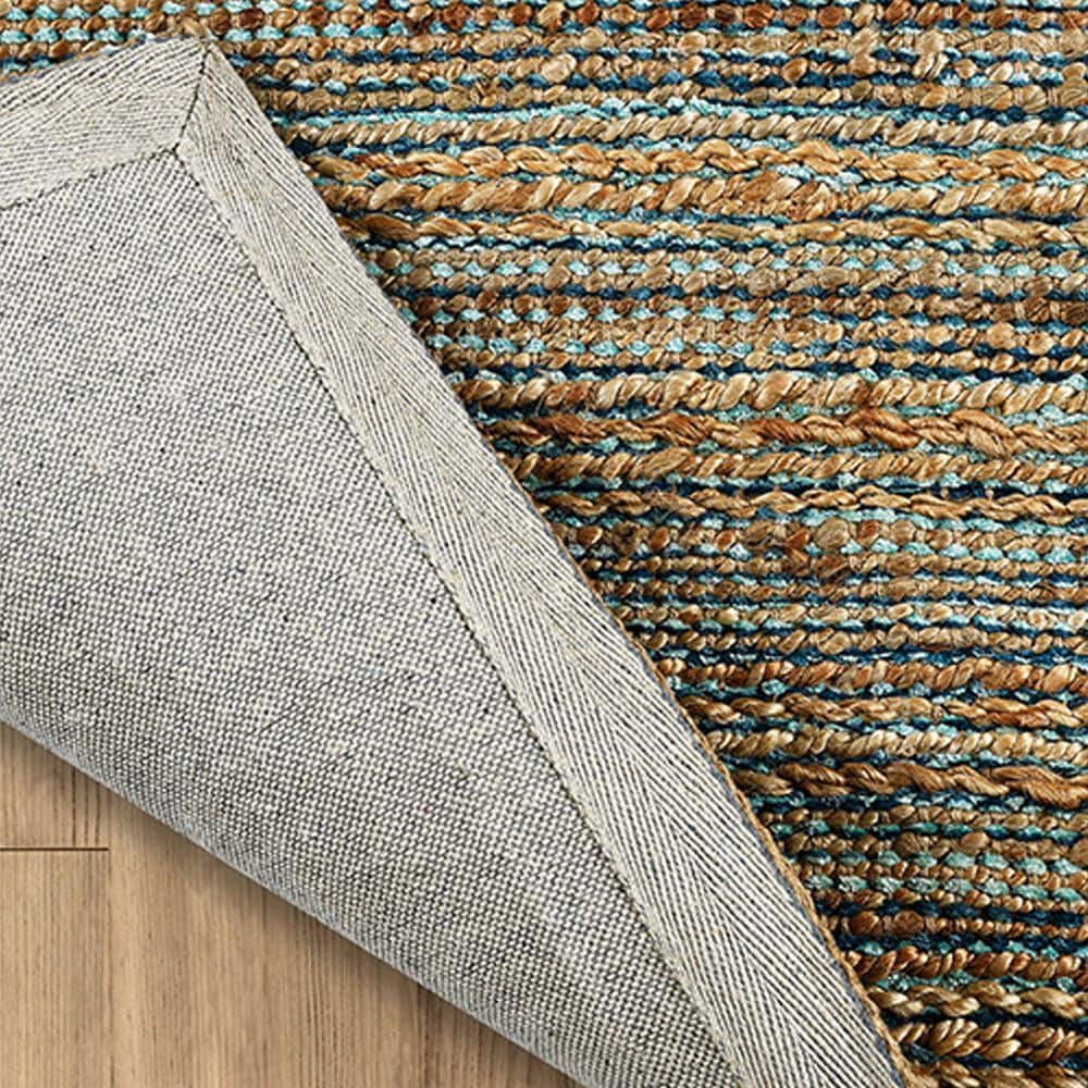 L&amp;R Resources Natural Fiber 10&#39; x 14&#39; Spa Blue Area Rug, , large