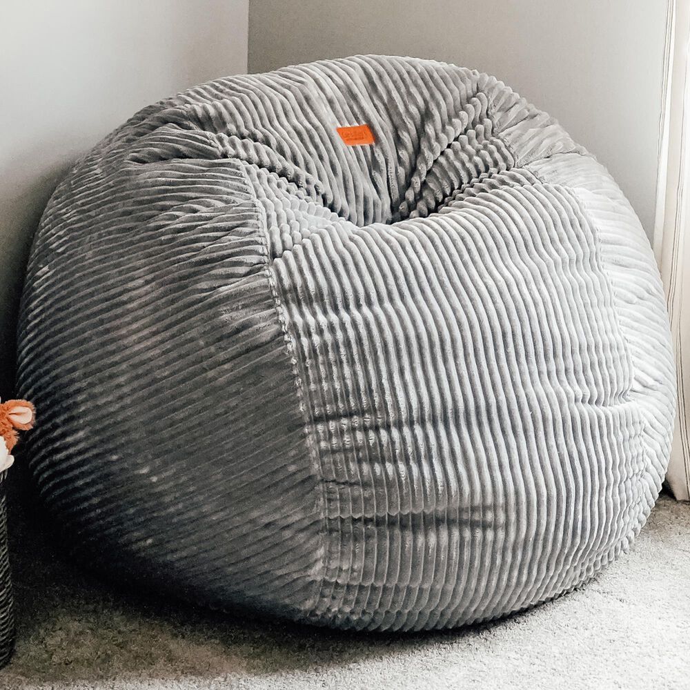 Bean Bag Nest Chairs Queen Plush Bean Bag in Gray, , large