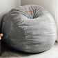 Bean Bag Nest Chairs Queen Plush Bean Bag in Gray, , large