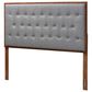 Baxton Studio Harumi King Panel Headboard with Grey Fabric in Ash Walnut, , large