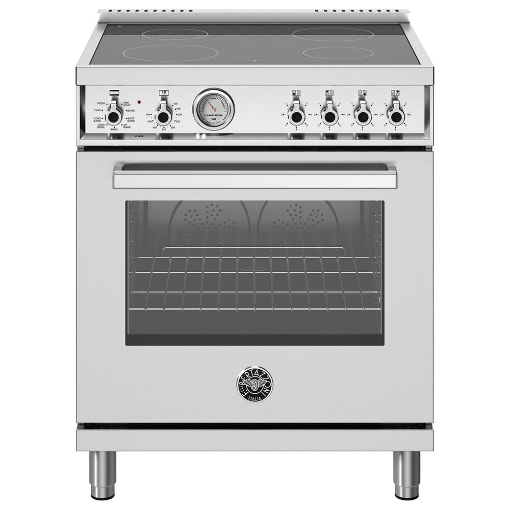 Bertazzoni Professional 4.7 Cu.Ft. Electric Range with European Convection Oven in Stainless Steel, , large