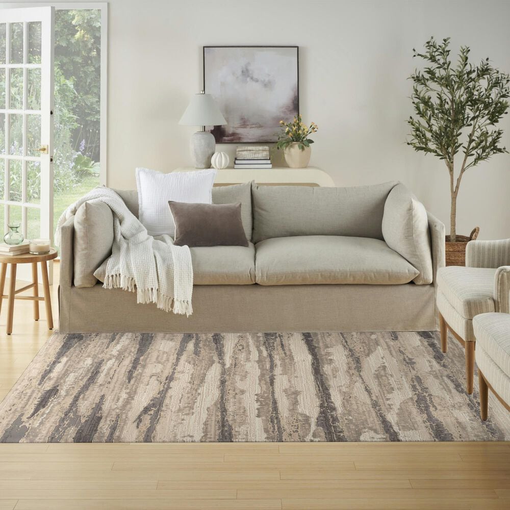 Nourison Sustainable Trends SUT03 5&#39;3&quot; x 7&#39;3&quot; Ivory and Multicolor Area Rug, , large