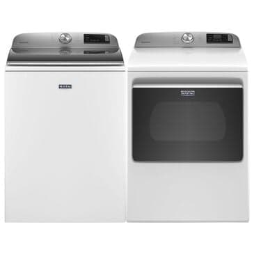 Maytag 4.7 Cu. Ft. Top Load Washer and 7.4 Cu. Ft. Electric Dryer Laundry Pair in White, , large