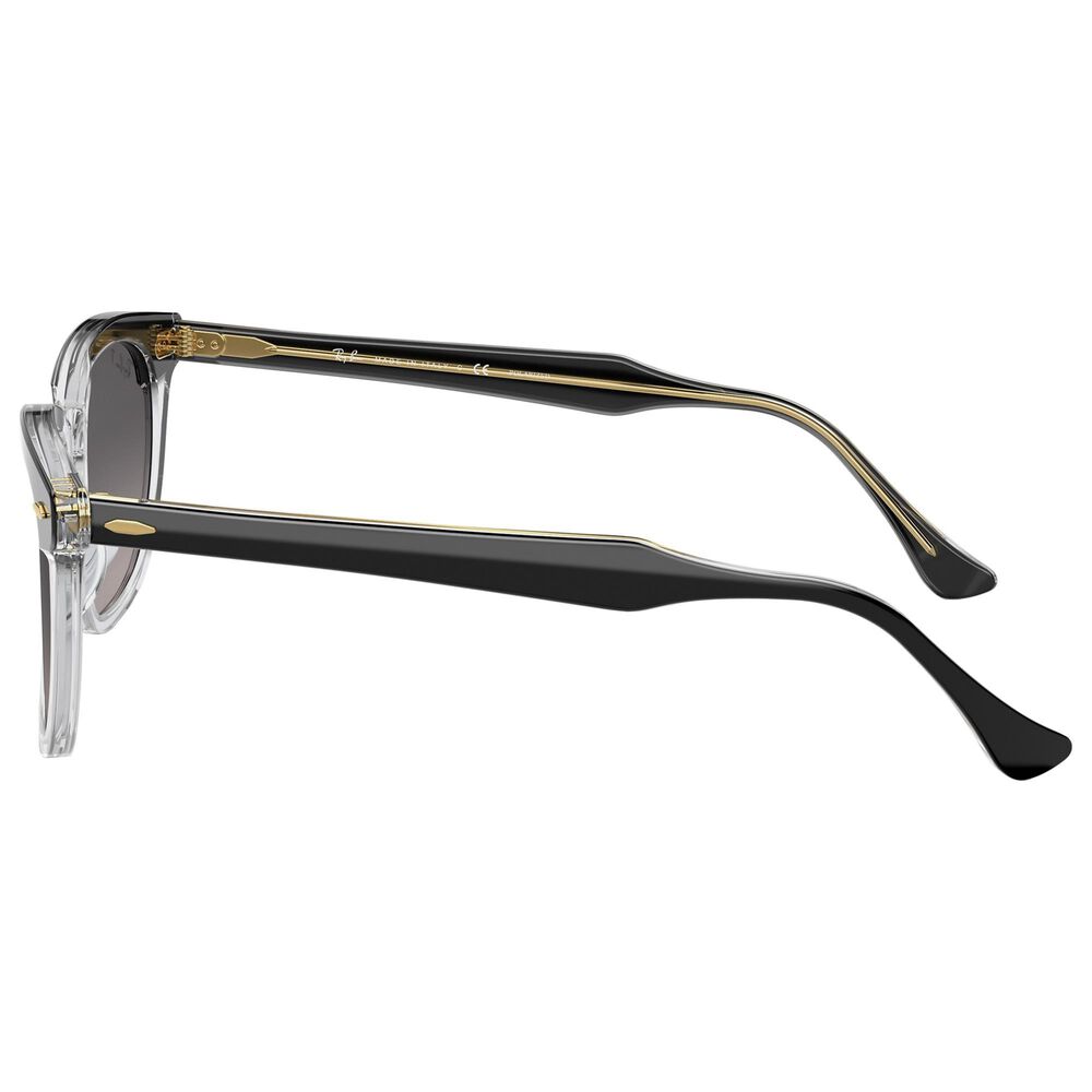 Ray-Ban Hawkeye Size M Sunglasses with Grey Lenses in Polished Black on Transparent, , large