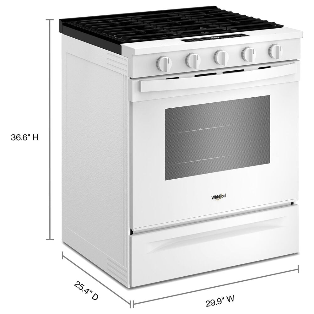 Whirlpool 30" Smart Gas Range with Air Cooking Technology in White, , large