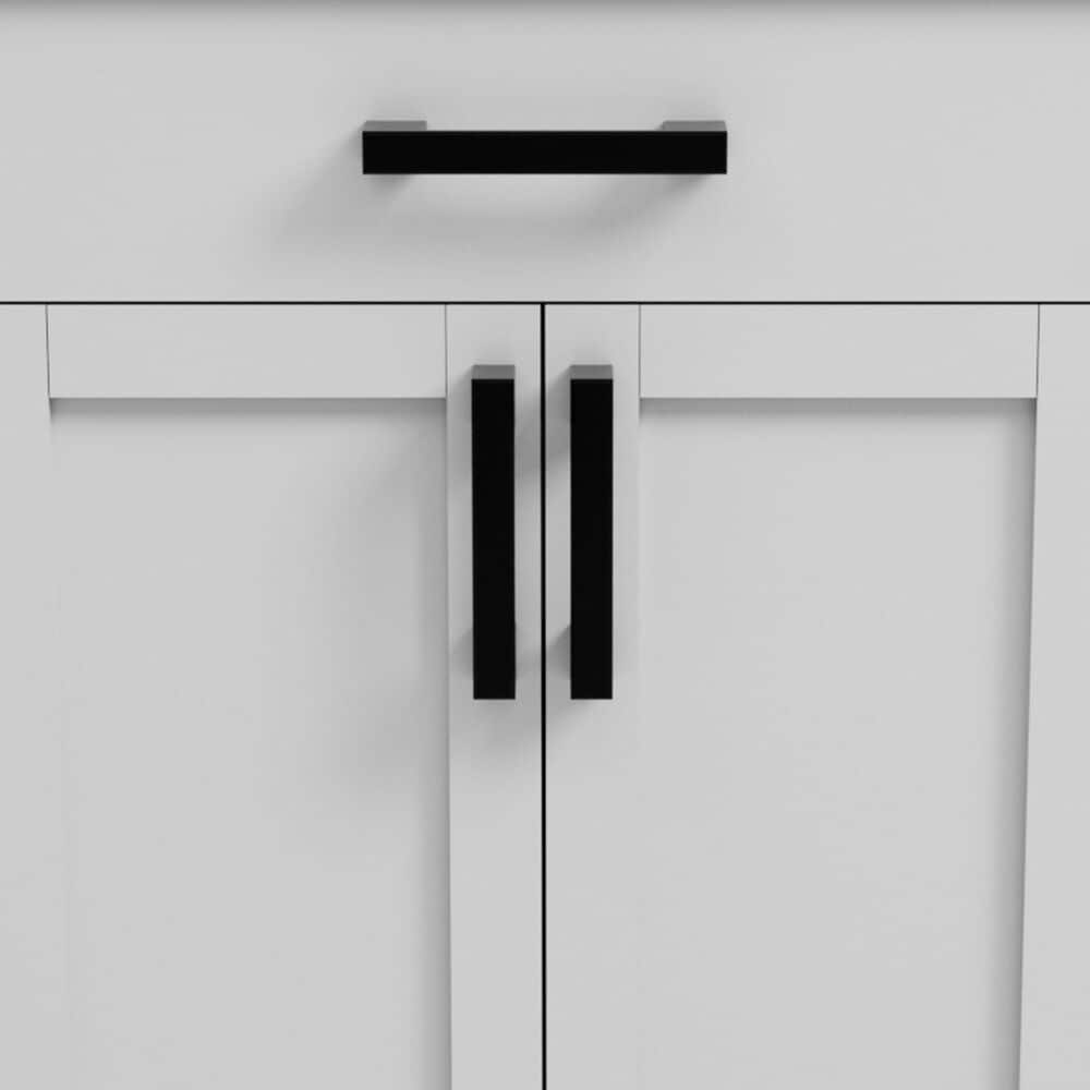 Lexora Home Ziva 48&quot; Single Bathroom Vanity in White with 2 cm White Quartz Top and Rectangular Sink, , large