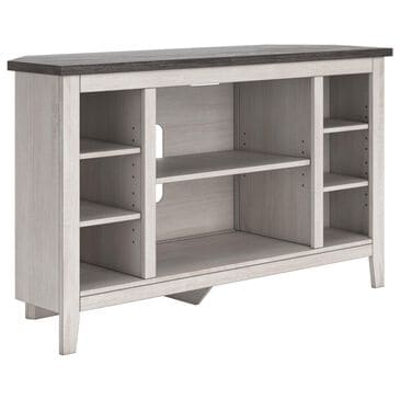 Ashley Dorrinson 48" Corner TV Stand in Antiqued White and Gray, , large