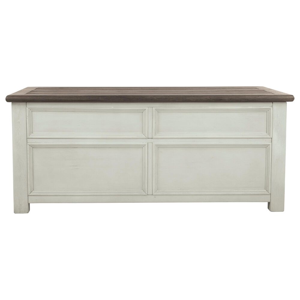 Ashley Bolanburg Lift Top Cocktail Table in Weathered Oak and Antique White, , large