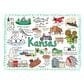 1 Brilliant Gift Wanderer Kansas Tempered Glass Cutting Board in White, , large