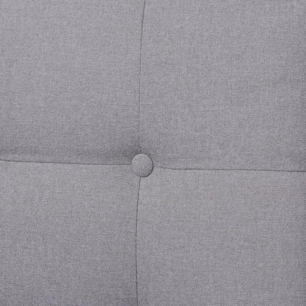 Baxton Studio Devan King Platform Bed with Light Grey Fabric in Walnut Brown, , large