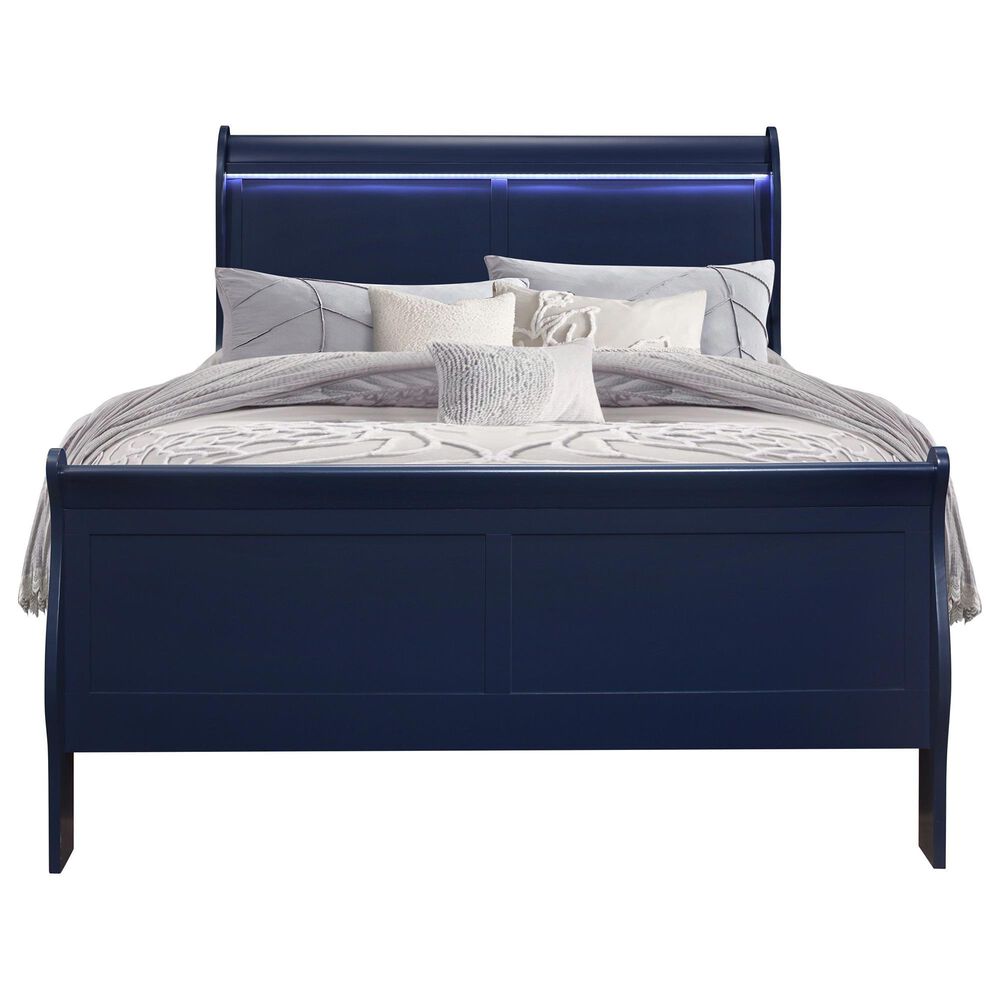 Global Furniture USA Charlie Full Bed in Blue, , large