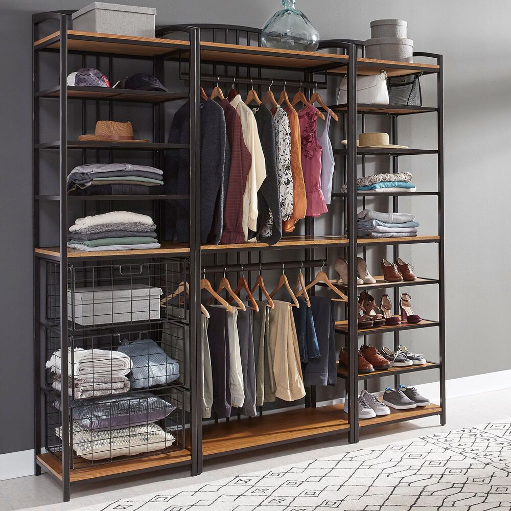 Homestyles Modern Craftsman 3-Piece Wall Storage Unit in Brown, , large