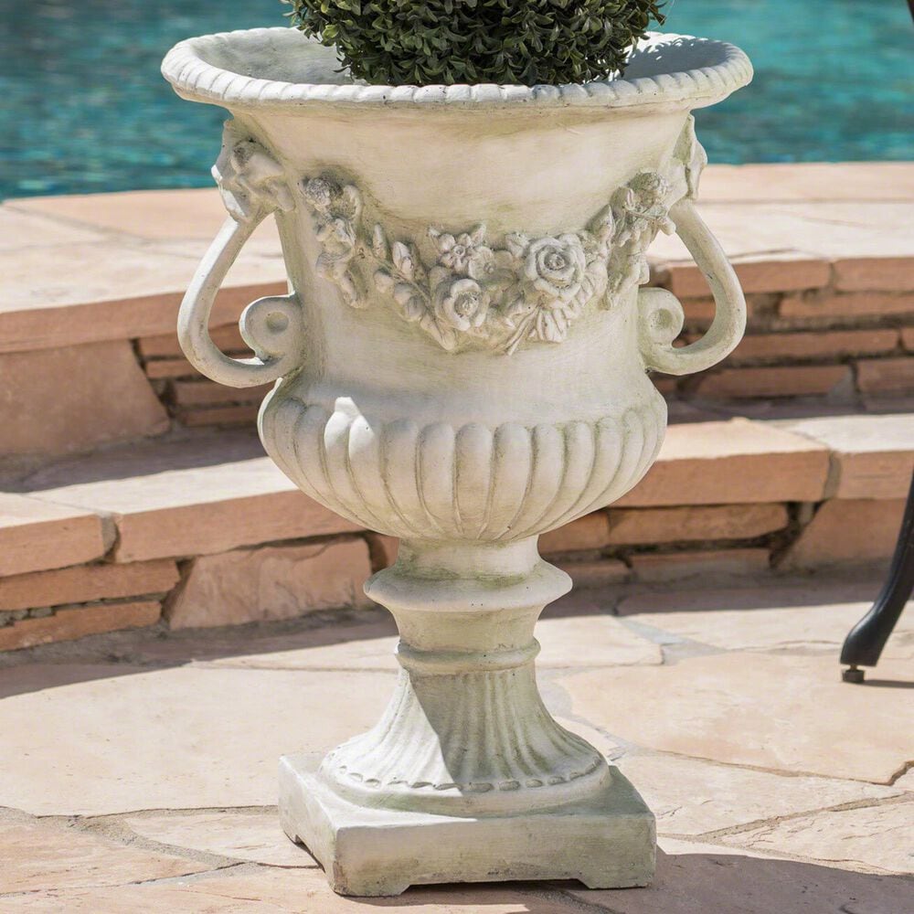 Hearth and Haven Outdoor Garden Urn Planter in White, , large