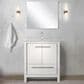 Lexora Home Lafarre 30" Single Bathroom Vanity in Rustic Acacia with 2 cm White Cultured Marble Top, Rectangular Sink and 28" Mirror, , large
