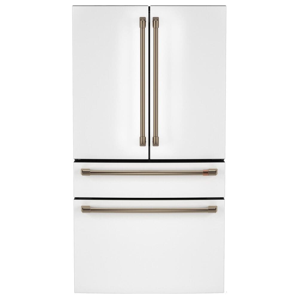 Cafe 28.7 Cu. Ft. Smart 4-Door Refrigerator with Dual Dispense AutoFill Pitcher with Pro Handle in Matte White, , large