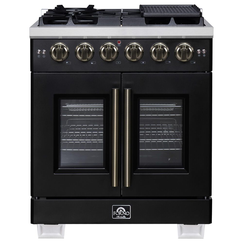 Forno Capriasca 30" Freestanding French Door Gas Range in Black, , large