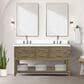 Lexora Home Norwalk 60" Double Bathroom Vanity in Grey Oak with White Quartz Top and Rectangular Sinks, , large